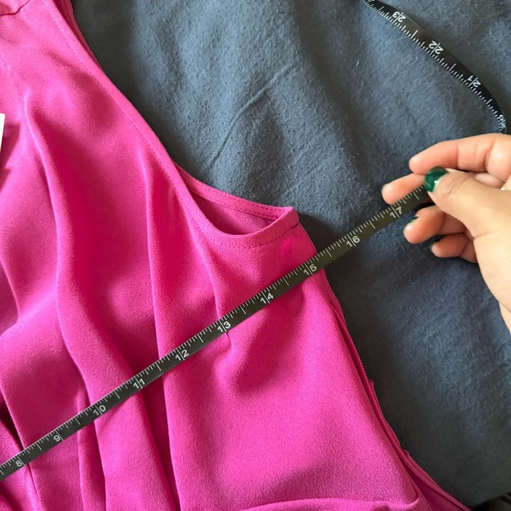 IRO Fuchsia Sleeveless V-Neck Draped Mini Dress - Picture 5 of 6